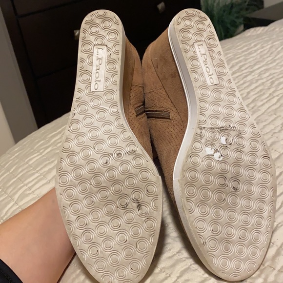 Linea Paolo Brown Faux Suede Wedge Sneaker - Picture 6 of 8